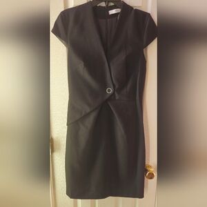 Mango Little Black Dress with Plunge/V-Neck Line - Size Small